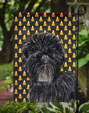 Load image into Gallery viewer, Affenpinscher Candy Corn Halloween Portrait Garden Flag – Decorative Outdoor Yard Flag