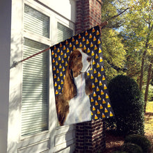 Load image into Gallery viewer, Springer Spaniel Candy Corn Halloween Portrait Flag Canvas House Size