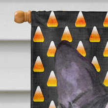 Load image into Gallery viewer, Boston Terrier Candy Corn Halloween Portrait Flag Canvas House Size