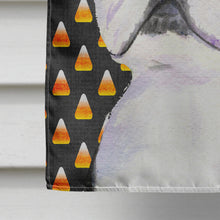 Load image into Gallery viewer, Boston Terrier Candy Corn Halloween Portrait Flag Canvas House Size