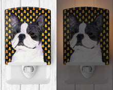 Load image into Gallery viewer, Boston Terrier Candy Corn Halloween Portrait Ceramic Night Light SS4309CNL