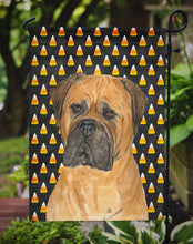Load image into Gallery viewer, Bullmastiff Candy Corn Halloween Portrait Garden Flag – Decorative Outdoor Yard Flag