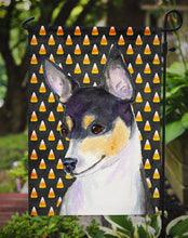 Load image into Gallery viewer, Chihuahua Candy Corn Halloween Portrait Garden Flag – Decorative Outdoor Yard Flag