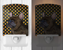 Load image into Gallery viewer, French Bulldog Candy Corn Halloween Portrait Ceramic Night Light SS4312CNL