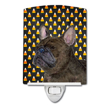Load image into Gallery viewer, French Bulldog Candy Corn Halloween Portrait Ceramic Night Light SS4312CNL