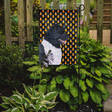 Load image into Gallery viewer, Akita Candy Corn Halloween Portrait Garden Flag – Decorative Outdoor Yard Flag