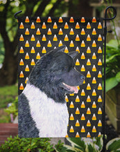 Load image into Gallery viewer, Akita Candy Corn Halloween Portrait Garden Flag – Decorative Outdoor Yard Flag