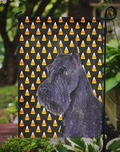 Load image into Gallery viewer, Schnauzer Giant Candy Corn Halloween Portrait Garden Flag – Decorative Outdoor Yard Flag