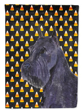 Load image into Gallery viewer, Schnauzer Giant Candy Corn Halloween Portrait Garden Flag – Decorative Outdoor Yard Flag