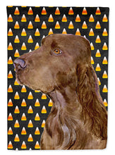 Load image into Gallery viewer, Field Spaniel Candy Corn Halloween Portrait Garden Flag – Decorative Outdoor Yard Flag