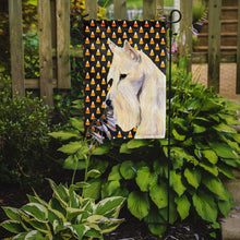 Load image into Gallery viewer, Scottish Terrier Wheaten Candy Corn Halloween Portrait Garden Flag – Decorative Outdoor Yard Flag