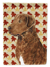 Load image into Gallery viewer, Chesapeake Bay Retriever Fall Leaves Portrait Flag Canvas House Size