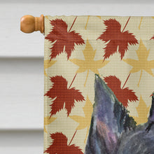 Load image into Gallery viewer, Scottish Terrier Fall Leaves Portrait Flag Canvas House Size