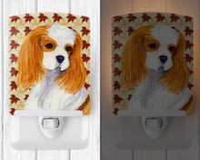 Load image into Gallery viewer, Cavalier Spaniel Fall Leaves Portrait Ceramic Night Light SS4329CNL