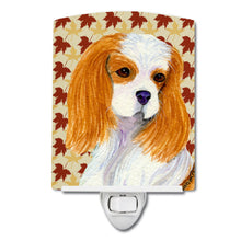 Load image into Gallery viewer, Cavalier Spaniel Fall Leaves Portrait Ceramic Night Light SS4329CNL