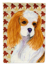 Load image into Gallery viewer, Cavalier Spaniel Fall Leaves Portrait Garden Flag – Decorative Outdoor Yard Flag