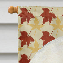 Load image into Gallery viewer, Bichon Frise Fall Leaves Portrait Flag Canvas House Size