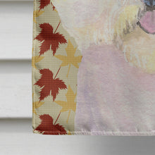 Load image into Gallery viewer, Bichon Frise Fall Leaves Portrait Flag Canvas House Size