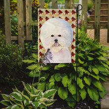 Load image into Gallery viewer, Bichon Frise Fall Leaves Portrait Garden Flag – Decorative Outdoor Yard Flag