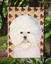 Load image into Gallery viewer, Bichon Frise Fall Leaves Portrait Garden Flag – Decorative Outdoor Yard Flag