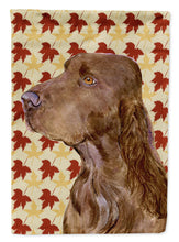 Load image into Gallery viewer, Field Spaniel Fall Leaves Portrait Flag Canvas House Size