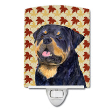 Load image into Gallery viewer, Rottweiler Fall Leaves Portrait Ceramic Night Light SS4332CNL