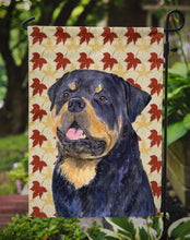 Load image into Gallery viewer, Rottweiler Fall Leaves Portrait Garden Flag – Decorative Outdoor Yard Flag