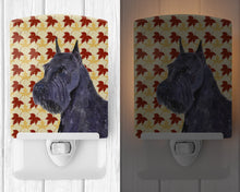 Load image into Gallery viewer, Schnauzer Giant Fall Leaves Portrait Ceramic Night Light SS4333CNL