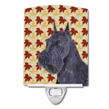 Load image into Gallery viewer, Schnauzer Giant Fall Leaves Portrait Ceramic Night Light SS4333CNL