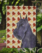 Load image into Gallery viewer, Schnauzer Giant Fall Leaves Portrait Garden Flag – Decorative Outdoor Yard Flag