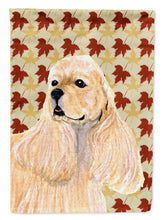 Load image into Gallery viewer, Cocker Spaniel Fall Leaves Portrait Garden Flag – Decorative Outdoor Yard Flag