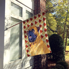 Load image into Gallery viewer, Mastiff Fall Leaves Portrait Flag Canvas House Size