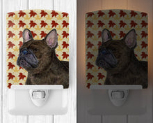 Load image into Gallery viewer, French Bulldog Fall Leaves Portrait Ceramic Night Light SS4337CNL