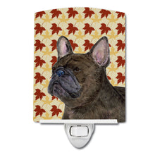 Load image into Gallery viewer, French Bulldog Fall Leaves Portrait Ceramic Night Light SS4337CNL