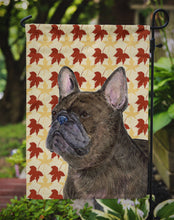Load image into Gallery viewer, French Bulldog Fall Leaves Portrait Garden Flag – Decorative Outdoor Yard Flag