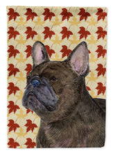 Load image into Gallery viewer, French Bulldog Fall Leaves Portrait Garden Flag – Decorative Outdoor Yard Flag