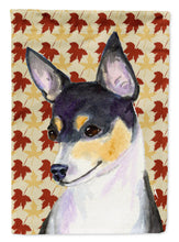 Load image into Gallery viewer, Chihuahua Fall Leaves Portrait Flag Canvas House Size