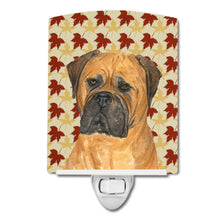 Load image into Gallery viewer, Bullmastiff Fall Leaves Portrait Ceramic Night Light SS4339CNL