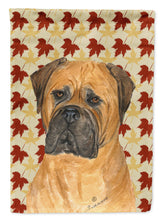 Load image into Gallery viewer, Bullmastiff Fall Leaves Portrait Garden Flag – Decorative Outdoor Yard Flag