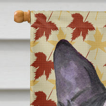 Load image into Gallery viewer, Boston Terrier Fall Leaves Portrait Flag Canvas House Size