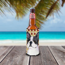 Load image into Gallery viewer, Boston Terrier Fall Leaves Portrait Slim Can Hugger – Fun &amp; Functional Drink Coolers SS4340MUK