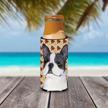 Load image into Gallery viewer, Boston Terrier Fall Leaves Portrait Slim Can Hugger – Fun &amp; Functional Drink Coolers SS4340MUK