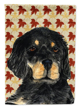 Load image into Gallery viewer, Gordon Setter Fall Leaves Portrait Flag Canvas House Size
