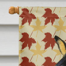 Load image into Gallery viewer, Basenji Fall Leaves Portrait Flag Canvas House Size