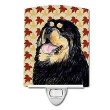 Load image into Gallery viewer, Tibetan Mastiff Fall Leaves Portrait Ceramic Night Light SS4344CNL