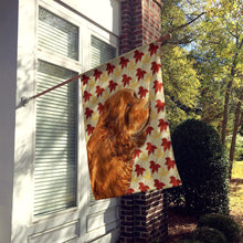 Load image into Gallery viewer, Sussex Spaniel Fall Leaves Portrait Flag Canvas House Size