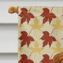Load image into Gallery viewer, Sussex Spaniel Fall Leaves Portrait Flag Canvas House Size