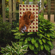 Load image into Gallery viewer, Sussex Spaniel Fall Leaves Portrait Garden Flag – Decorative Outdoor Yard Flag