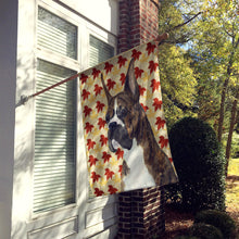 Load image into Gallery viewer, Boxer Brindle Fall Leaves Portrait Flag Canvas House Size
