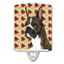 Load image into Gallery viewer, Boxer Brindle Fall Leaves Portrait Ceramic Night Light SS4348CNL